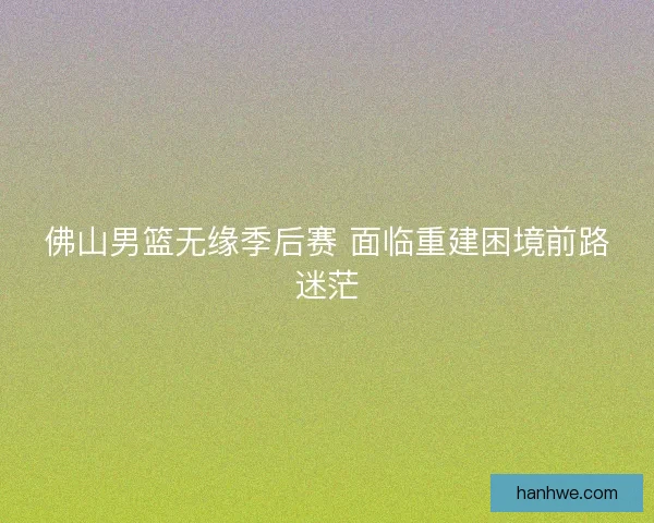 佛山男篮无缘季后赛 面临重建困境前路迷茫